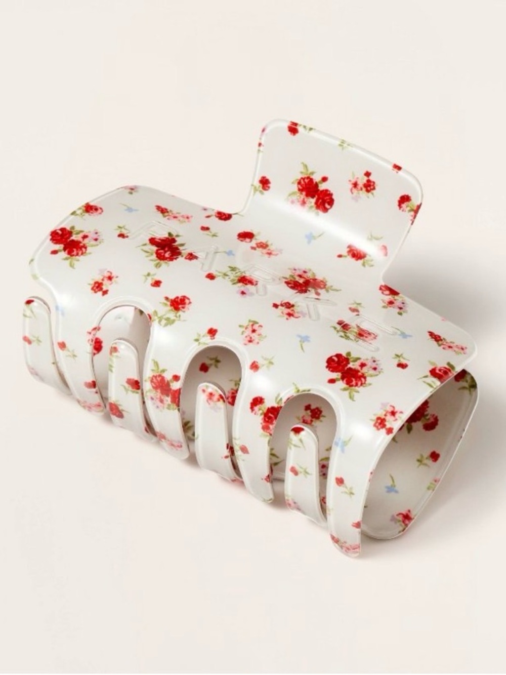 Parke X Target Collection | Floral White and Red Hair Claw Clip | NWT